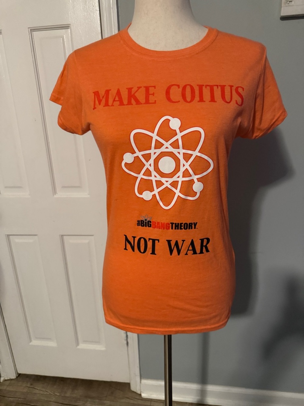 Make Coitus Not War Orange Graphic Tee